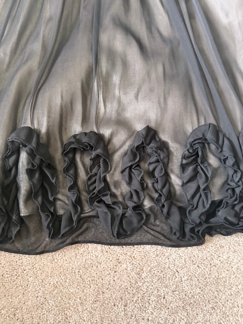 Dressbarn Collection Black Metallic Ruffle Dress - Picture 2 of 9